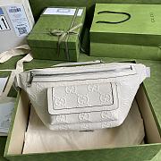 Kitlife Gucci GG Embossed Belt Bag In White Leather – 645093 – 28×18×8cm - 1