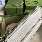 Kitlife Gucci GG Embossed Messenger Bag In White Leather – 645093 – 29×22×9.5cm - 6