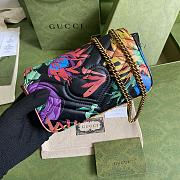 Kitlife Gucci Marmont Flap Bag Floral/Black leather – 446744 – 16.5x10x5cm - 6