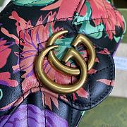 Kitlife Gucci Marmont Flap Bag Floral/Black leather – 446744 – 16.5x10x5cm - 5