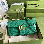 Kitlife Gucci GG GG Marmont Green Crocodile Pattern – 443497 – 26x15x7cm - 1