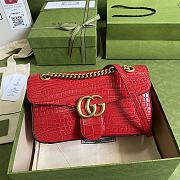 Kitlife Gucci GG GG Marmont Red Crocodile Pattern – 443497 – 26x15x7cm - 1