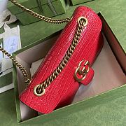 Kitlife Gucci GG GG Marmont Red Crocodile Pattern – 443497 – 26x15x7cm - 4