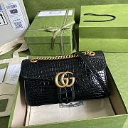 Kitlife Gucci GG GG Marmont Black Crocodile Pattern – 443497 – 26x15x7cm - 1