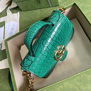 Kitlife Gucci GG Marmont Handle Bag Green Crocodile Pattern – 547260 – 21x15.5x8cm - 6