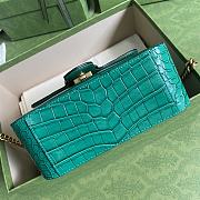 Kitlife Gucci GG Marmont Handle Bag Green Crocodile Pattern – 547260 – 21x15.5x8cm - 4