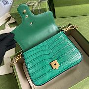 Kitlife Gucci GG Marmont Handle Bag Green Crocodile Pattern – 547260 – 21x15.5x8cm - 3