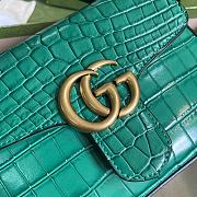 Kitlife Gucci GG Marmont Handle Bag Green Crocodile Pattern – 547260 – 21x15.5x8cm - 2