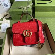 Kitlife Gucci GG Marmont Handle Bag Red Crocodile Pattern – 547260 – 21x15.5x8cm - 1