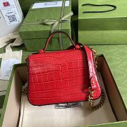 Kitlife Gucci GG Marmont Handle Bag Red Crocodile Pattern – 547260 – 21x15.5x8cm - 6