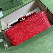 Kitlife Gucci GG Marmont Handle Bag Red Crocodile Pattern – 547260 – 21x15.5x8cm - 3