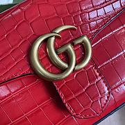 Kitlife Gucci GG Marmont Handle Bag Red Crocodile Pattern – 547260 – 21x15.5x8cm - 4