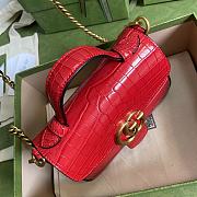 Kitlife Gucci GG Marmont Handle Bag Red Crocodile Pattern – 547260 – 21x15.5x8cm - 5