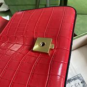 Kitlife Gucci GG Marmont Handle Bag Red Crocodile Pattern – 547260 – 21x15.5x8cm - 2