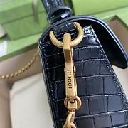 Kitlife Gucci GG Marmont Handle Bag Black Crocodile Pattern – 547260 – 21x15.5x8cm - 6