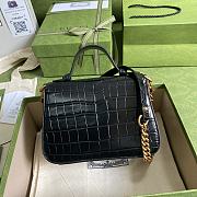 Kitlife Gucci GG Marmont Handle Bag Black Crocodile Pattern – 547260 – 21x15.5x8cm - 3