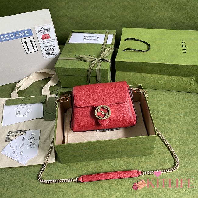Kitlife Gucci Interlocking Double G Red – 607720 –22x15x7cm - 1