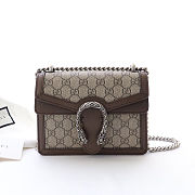 Kitlife Gucci Dinonysus GG Supreme Beige/Ebony Brown Leather Trim – 421970 – 20x15.5x5cm - 1