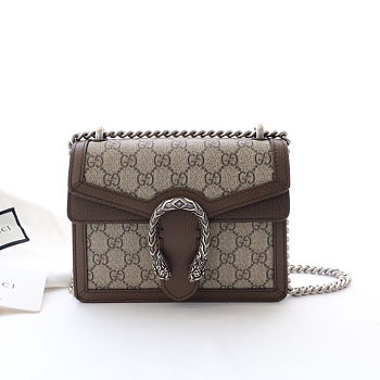 Kitlife Gucci Dinonysus GG Supreme Beige/Ebony Brown Leather Trim – 421970 – 20x15.5x5cm