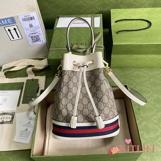 Kitlife Gucci Ophidia Bucket Bag Beige/ebony GG Supreme Canvas – 550621 – 20.5x26x11cm - 1