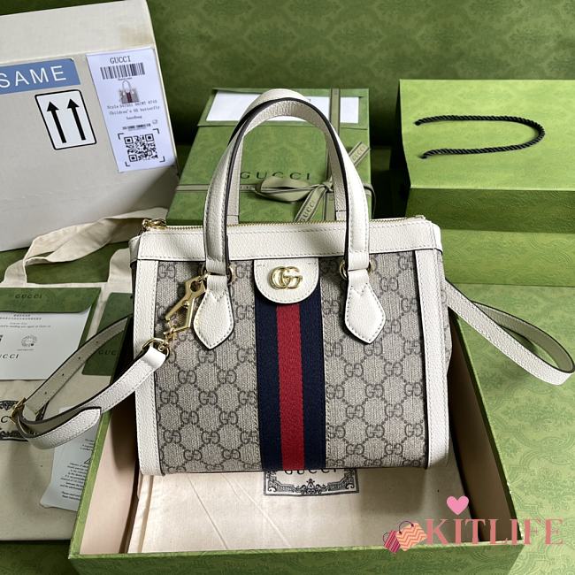 Kitlife Gucci Ophidia Tote Bag Beige/ebony GG Supreme Canvas – 547551 – 24.5x20x10.5cm - 1