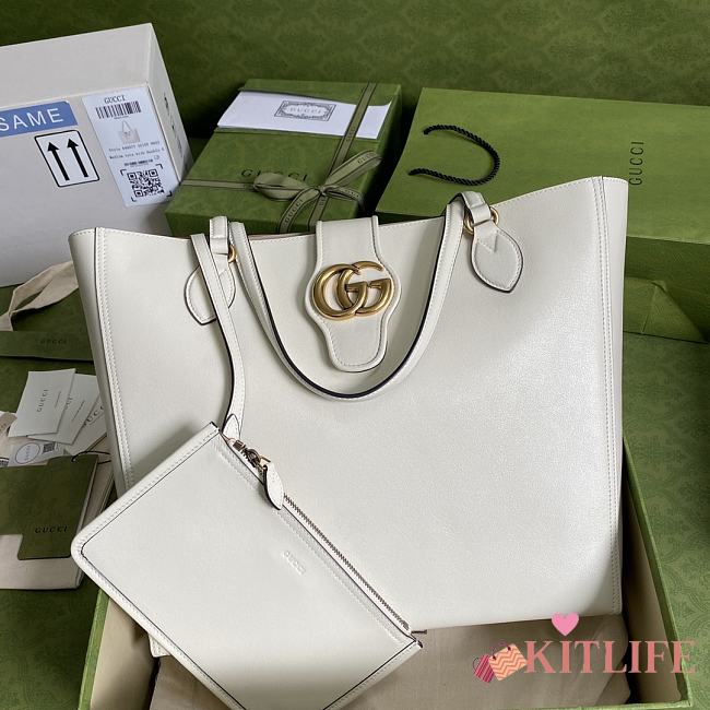 Kitlife Gucci Double G Tote White – 649577 – 35x32x11cm - 1