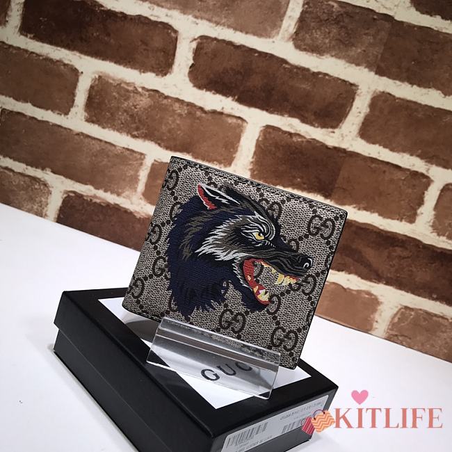 Kitlife Gucci Wolf Print Supreme Wallet – 451268 – 11x9cm - 1