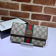 Kitlife Gucci GG Long Wallet Beige/Ebony Green/Red Web – 557803 – 19x10x3.5cm - 1