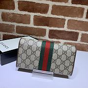 Kitlife Gucci GG Long Wallet Beige/Ebony Green/Red Web – 557803 – 19x10x3.5cm - 2