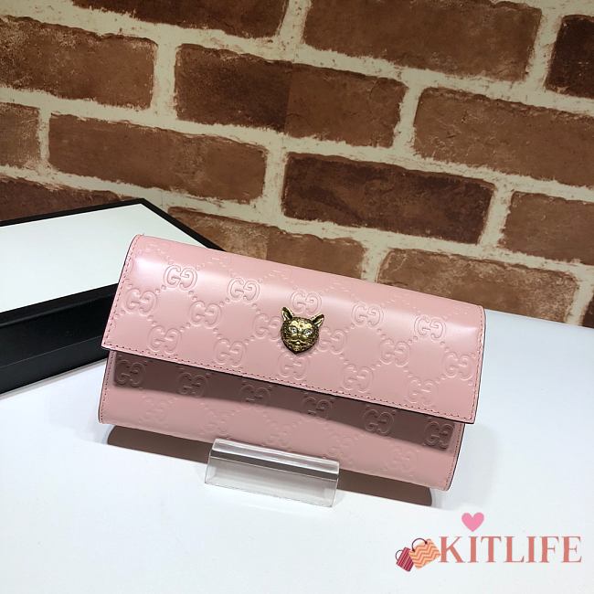 Kitlife Gucci Leather Black Wallet Pink – 548055 –19x10.5x2.5cm - 1