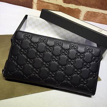 Kitlife Gucci Signature Zip Around Wallet Black – 307987 –19x10.5x2.5cm