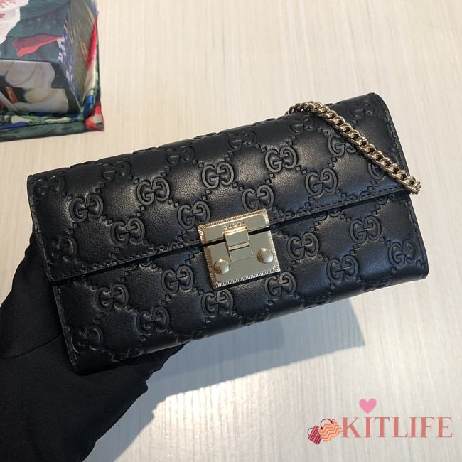 Kitlife Gucci Continental Wallet Padlock Black – 453506 – 19x10x3.5cm - 1