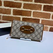 Kitlife Gucci Horsebit 1955 Zip Around Wallet Brown – 621889 – 19x10.5x2cm - 1
