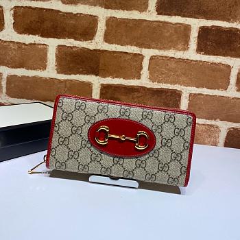 Kitlife Gucci Horsebit 1955 Zip Around Wallet Red – 621889 – 19x10.5x2cm