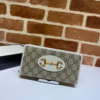 Kitlife Gucci Horsebit 1955 Zip Around Wallet White – 621889 – 19x10.5x2cm