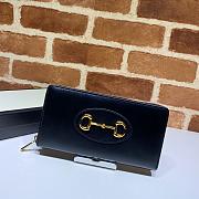 Kitlife Gucci Horsebit 1955 Zip Around Wallet Full Black – 621889 – 19x10.5x2cm - 1