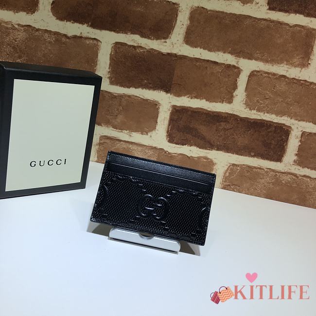 Kitlife Gucci GG embossed card case in black leather – 625564  - 1