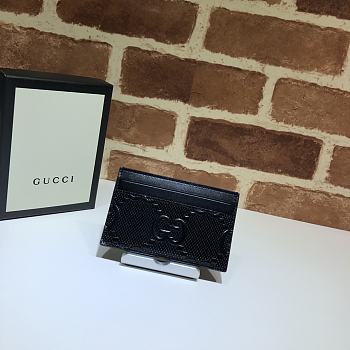 Kitlife Gucci GG embossed card case in black leather – 625564 