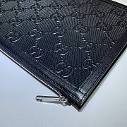 Kitlife Gucci GG embossed Pouch in black leather – 625569 -  W30.5cm x H21cm x D1.5cm - 2