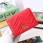 Kitlife Gucci GG Marmont card case wallet gold hardware Red – 466492 -  11x8.5x3cm - 1