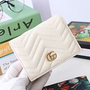 Kitlife Gucci GG Marmont card case wallet gold hardware White – 466492 -  11x8.5x3cm - 1