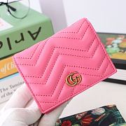 Kitlife Gucci GG Marmont card case wallet gold hardware Pink – 466492 -  11x8.5x3cm - 1