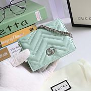 Kitlife Gucci GG Marmont card case wallet silver hardware mint – 625693 -  11x8.5x3cm - 1