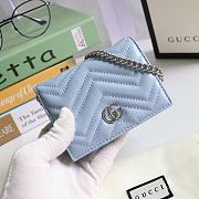 Kitlife Gucci GG Marmont card case wallet silver hardware blue – 625693 -  11x8.5x3cm - 1