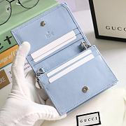 Kitlife Gucci GG Marmont card case wallet silver hardware blue – 625693 -  11x8.5x3cm - 5