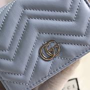 Kitlife Gucci GG Marmont card case wallet silver hardware blue – 625693 -  11x8.5x3cm - 2