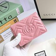 Kitlife Gucci GG Marmont card case wallet silver hardware pink – 625693 -  11x8.5x3cm - 6