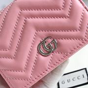 Kitlife Gucci GG Marmont card case wallet silver hardware pink – 625693 -  11x8.5x3cm - 2