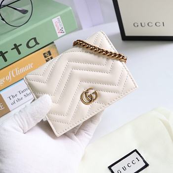 Kitlife Gucci GG Marmont card case wallet gold hardware white – 625693 -  11x8.5x3cm