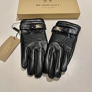 Kitlife Burberry Men’s Gloves sheepskin cashmere Leather Black - 1